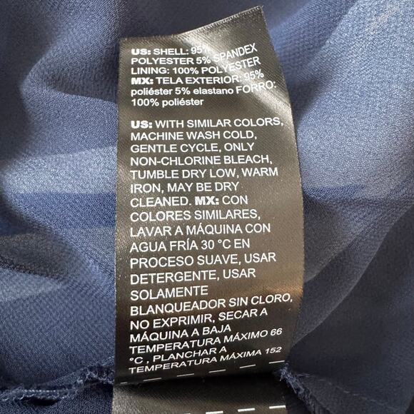 WHBM Satin Halter Maxi Blue Dress NWT $180 Abstract Print Modern - Picture 14 of 16